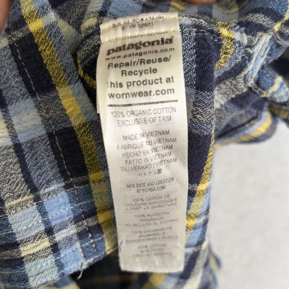 Patagonia Men's A/C Puckerware Shirt Seersucker Plaid Crinkle Short Sleeve Large - Picture 7 of 9